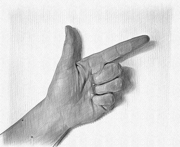 Рисунок Человеческой Женской Руки Карандашом Показывающий Различные Жесты — стоковое фото