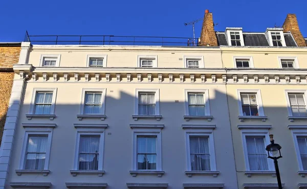 Britse Victoriaanse Gevels Van Residentiële Gebouwen Straten Van Londen — Stockfoto