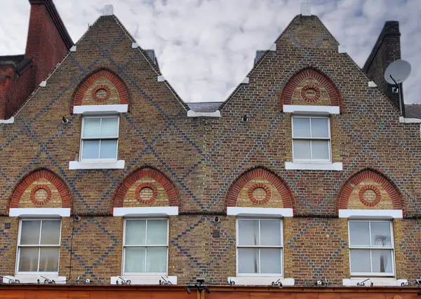 Arquitetura Britânica Fachadas Edifícios Residenciais Ruas Londres Reino Unido — Fotografia de Stock
