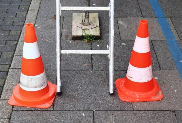 Németországi Kielben Található Állványzati Csövekkel Darukkal Ellátott Építési Terület — Stock Fotó