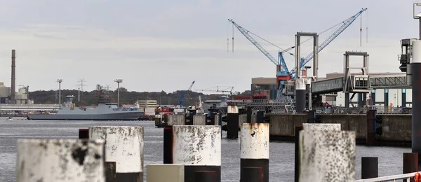 Byggarbetsplats Pågående Arbete Den Tyska Staden Kiel — Stockfoto