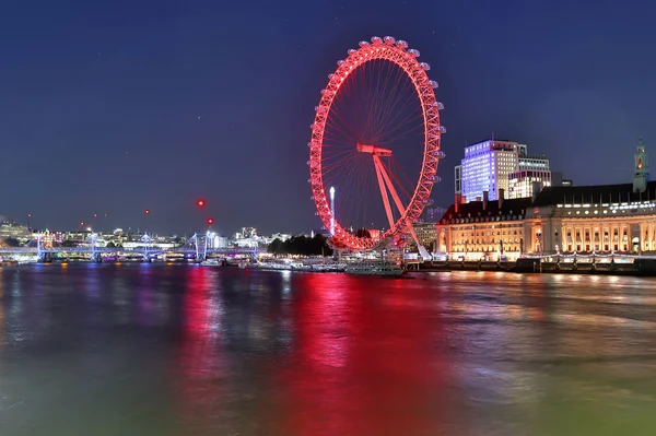 Bella Vista Illuminata Sulla Ruota Panoramica London Eye Fiume Thamse — Foto Stock