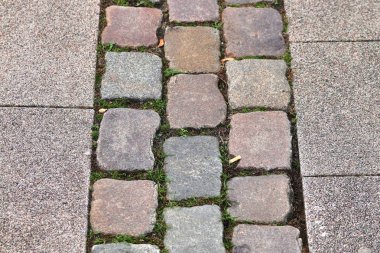 Yüksek çözünürlüklü kaldırım taşı dokusuna yüksek çözünürlüklü yüksek çözünürlüklü kapalı görünüm