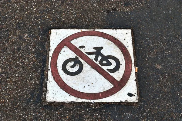 Coloridos Signos Bicicleta Símbolos Que Encuentran Las Calles Lon —  Fotos de Stock