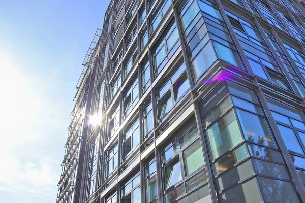 Modernas Fachadas Edificios Oficinas Con Vidrio Luz Solar Reflectante Las — Foto de Stock