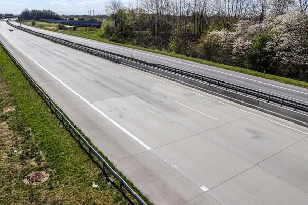 Perspective view on a european highway on a sunny day.