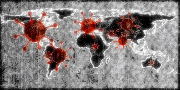 Ілюстрація Карти Світу Показує Вірус Корони Covid Гарячих Точок Сполучених — стокове фото