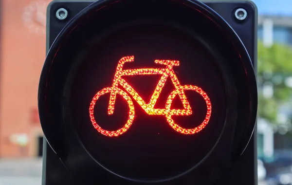 Semáforos Verdes Rojos Para Peatones Bicicletas Kiel Alemania —  Fotos de Stock