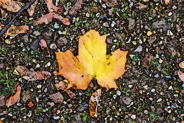 Pintura Estilo Cómico Hojas Coloridas Otoño Para Fondos Texturas — Foto de Stock