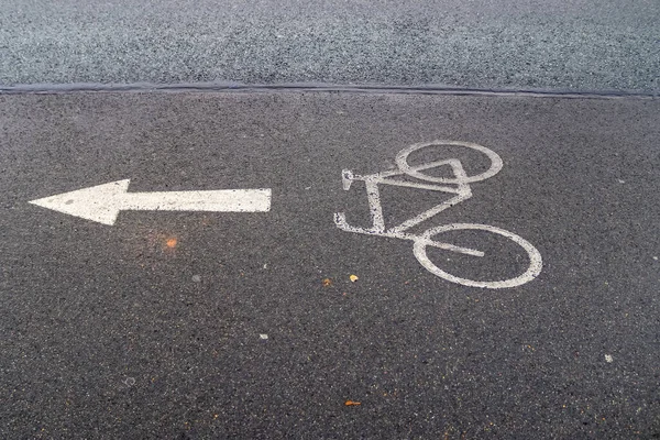 Sinais Bicicleta Pintada Asfalto Encontrado Nas Ruas Alemanha — Fotografia de Stock