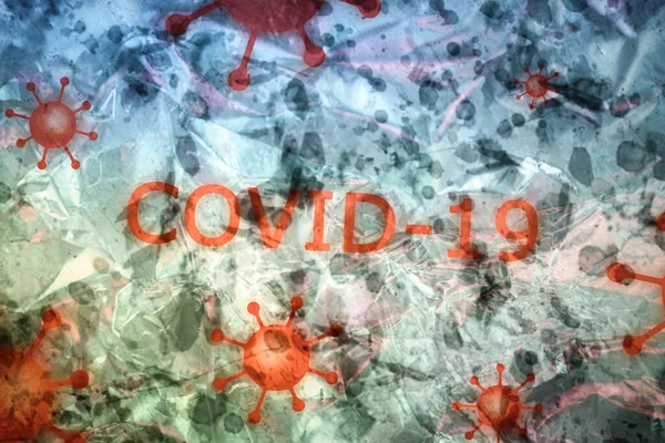 Beyaz Zemin Üzerinde Covid Coronavirüs Metinlerinin Illustration — Stok fotoğraf