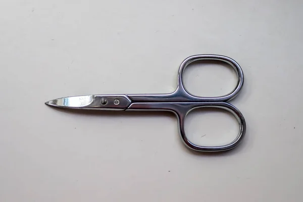 Manicure Scissors Closeup White Background — Stock Photo, Image