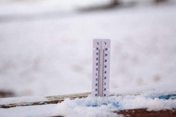 thermometer in the snow