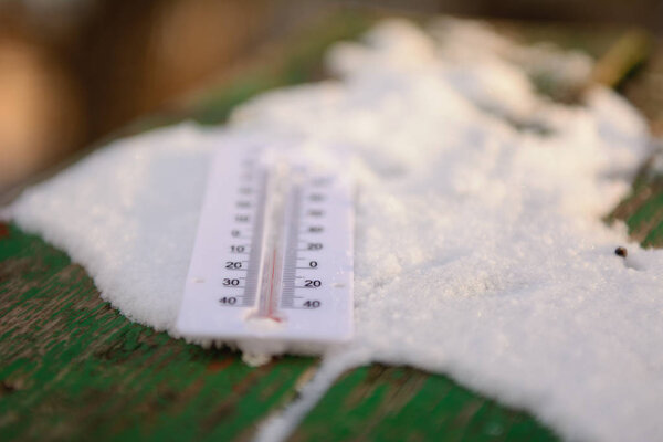 thermometer in the snow
