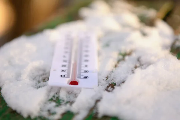 Thermometer Snow Stock Photo