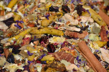 Çiçek çayı onların egzotik otlar hasat. Kavram - doğal kompozisyon