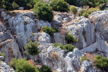 Türkiye'de Akdeniz kıyısında antik bir Likya kentinin kalıntıları