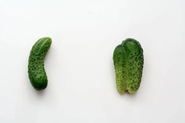 Cucumbers White Background Concept Vegetable Diet Vegan Copy Space — Stock Photo, Image