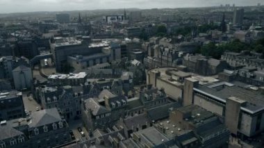 Aberdeen, Scotland.4k hava uçak video.