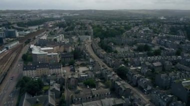 Aberdeen, Scotland.4k hava uçak video.