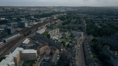 Aberdeen, Scotland.4k hava uçak video.