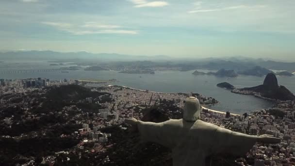 Berühmte Statue Des Erlösers Christus Rio Janeiro Brasilien — Stockvideo