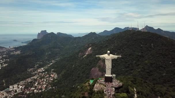 Famosa Estátua Cristo Redentor Rio Janeiro Brasil — Vídeo de Stock
