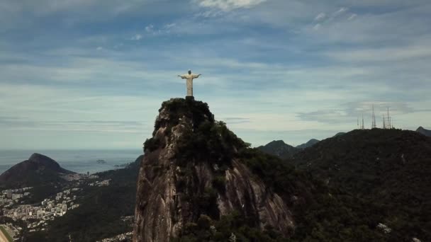 Berühmte Statue Des Erlösers Christus Rio Janeiro Brasilien — Stockvideo
