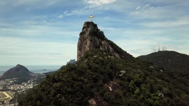 Berühmte Statue Des Erlösers Christus Rio Janeiro Brasilien — Stockvideo