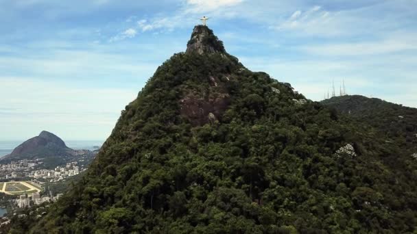 Berühmte Statue Des Erlösers Christus Rio Janeiro Brasilien — Stockvideo