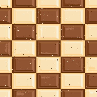 Sorunsuz karanlık ve beyaz çikolata tablet dama desen arka plan doku. Tamamen düzenlenebilir vektör biçimi