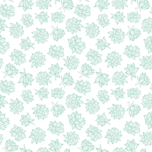 Azul Sobre Lirios Blancos Flores Loto Textura Fondo Patrón Sin — Archivo Imágenes Vectoriales
