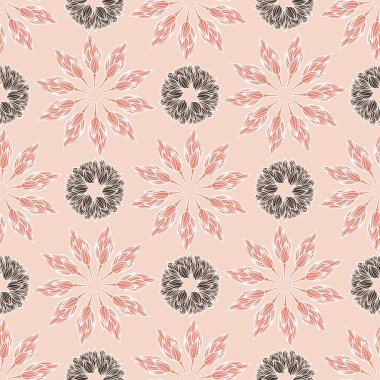 Modern ve şık desenli tarzda çiçek mandalalar tasarım. Sorunsuz vektör yineleme deseni. Ev dekorasyonu, duvar kağıdı, hazır giyim, kumaş, kağıt ürünleri, Kırtasiye, ambalaj için idealdir.
