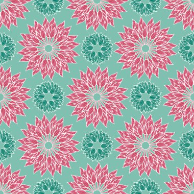 Lotus çiçek mandalalar tasarım modern renkli şık tarzı. Sorunsuz vektör yineleme deseni. Ev dekorasyonu, duvar kağıdı, kumaş, kağıt ürünleri, Kırtasiye, ambalaj için idealdir.