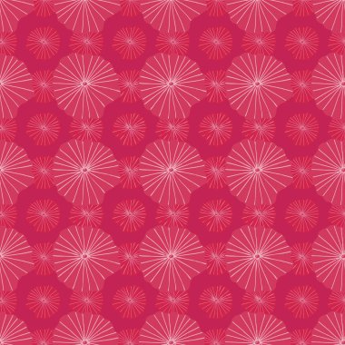 Parlak pembe lotus yaprakları veya denizanası batik kabile tarzı temsil eden soyut organik şekiller sorunsuz tekrar desen vektör. Kumaş, ev dekorasyonu, ileti örneği, moda aksesuarları için idealdir.