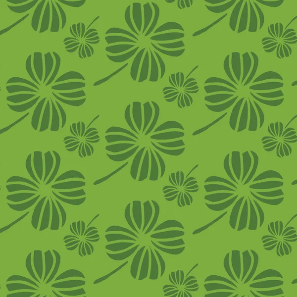 Tréboles irlandeses verdes de diseño en un estilo moderno estilizado. Ideal para el día de San Patricio, decoración del hogar, tela, papelería . — Archivo Imágenes Vectoriales