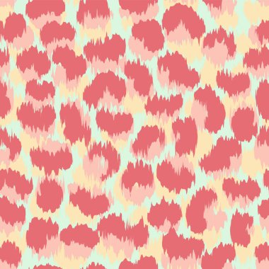 Bahar renkleri mercan tints hayvan baskı dikişsiz vektör deseni.