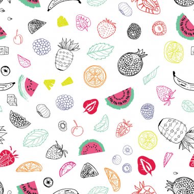 Yaz meyve dikişsiz desen baskı arka plan tasarımı