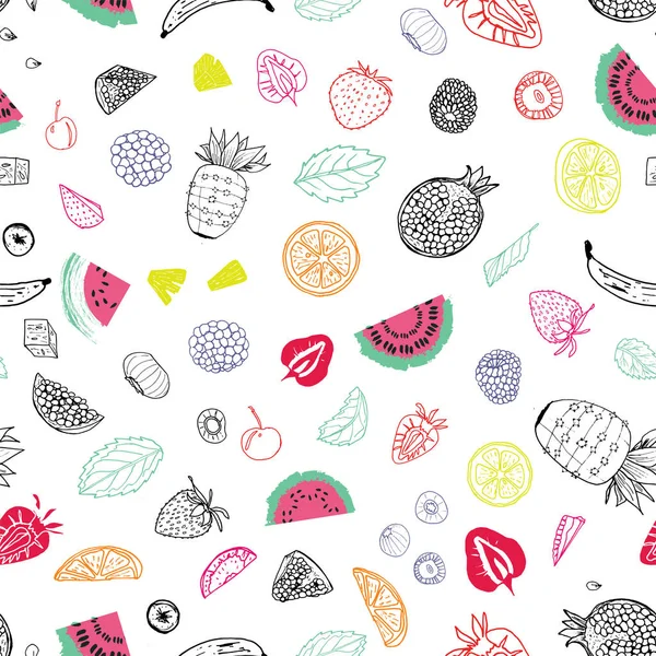 Yaz meyve dikişsiz desen baskı arka plan tasarımı