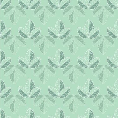 Vektör yeşil geometrik yaprak Dikişsiz desen arka plan.