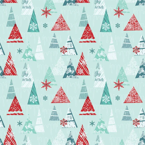 Abstract winter forest or mountain scene holiday season design. For Christmas wrapping paper and more. Vector — Stock Vector