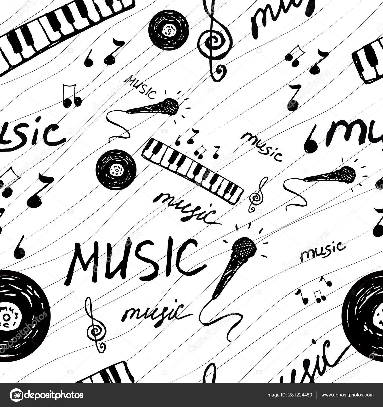 音楽ノートによる抽象的な背景 無料のストックベクター C Triphka