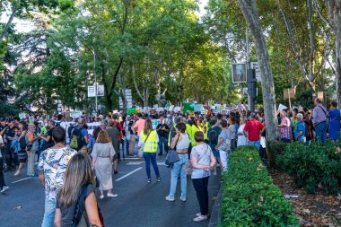 Madrid İspanya 270919 İklim için United. Gençler iklim değişikliğiyle birleşen sokaklara döküldü.