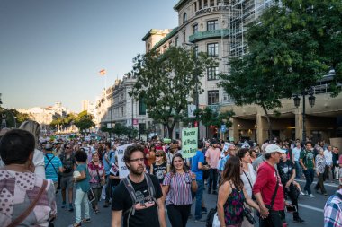 Madrid İspanya 270919 İklim için United. Gençler iklim değişikliğiyle birleşen sokaklara döküldü.