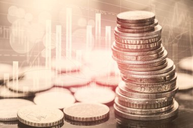 Finansal yatırım konsepti için uygun borsa veya önx ticaret grafiği ve şamdan grafiği. Ekonomik trendler iş fikri ve tüm sanat tasarımı için arka plan. Soyut finans arkaplanı.