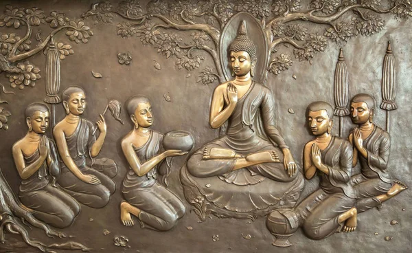 Buddha-Holzschnitzerei. — Stockfoto