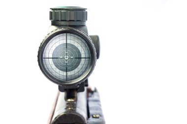 beyaz arka plan izole tüfek hedef görünümü. 