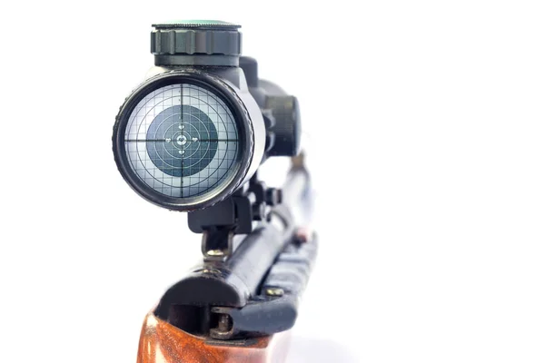 Rifle target view isolado no fundo branco . — Fotografia de Stock