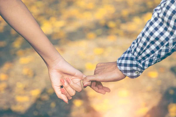 Close up of two Lovers Joining Hands.