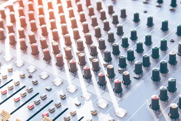 Sound recording studio mixing desk — Stock Photo, Image